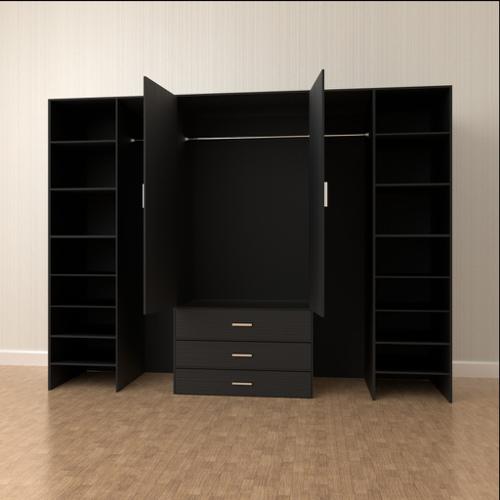 Large Black Wooden Wardrobe preview image